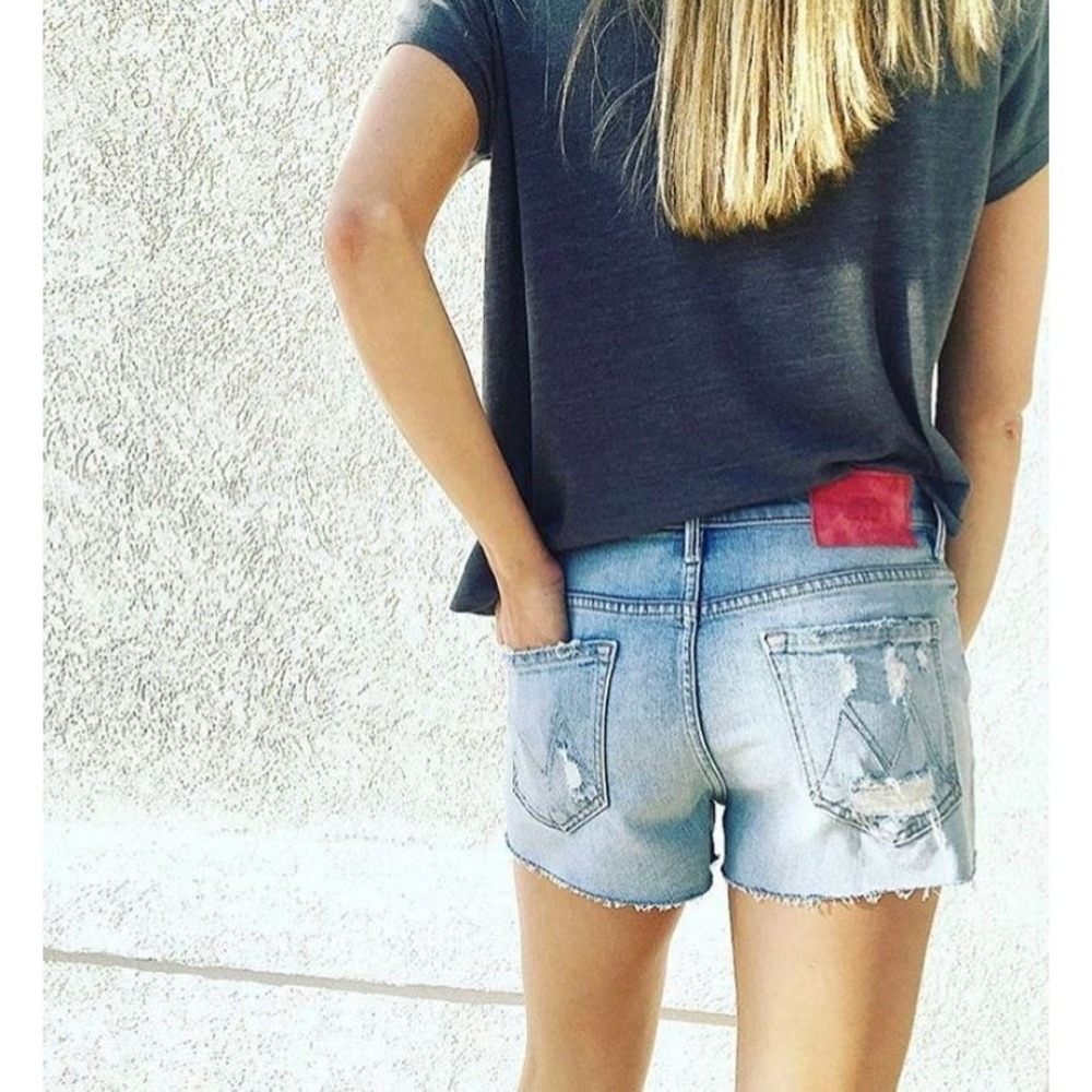 MOTHER x Miranda Kerr Easy Does It Cut Off Shorts Thanks For Everything NWOT 27